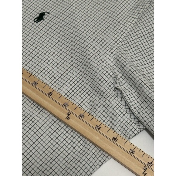 Ralph Lauren Mens 17 1/2 Custom Fit Long Sleeve Purple Check Button Up Pony - Picture 5 of 6